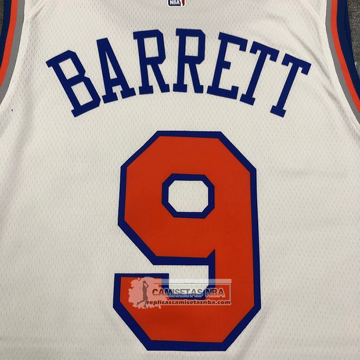 Camiseta New York Knicks RJ Barrett NO 9 Association Blanco